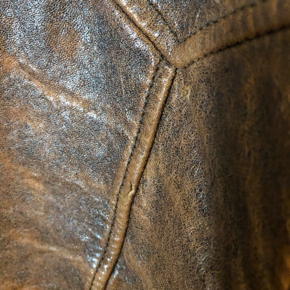 Pioneer Wear Distressed Men's Bomber Style Brown Lamb Leather Jacket Size 44 - Picture 15 of 16